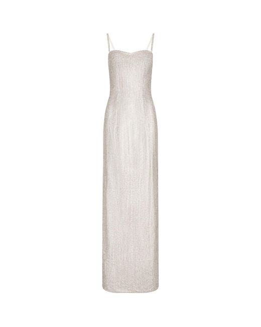 Dolce & Gabbana White Kim Dolce&gabbana Crystal Mesh Slip Dress
