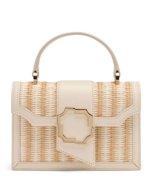 Malone Souliers Natural Mini Raffia Audrey Top-Handle Bag