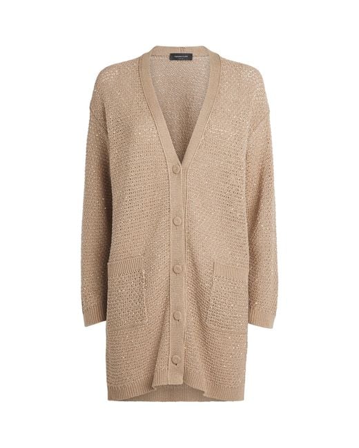 Fabiana Filippi Natural Sequinned Crochet Cardigan