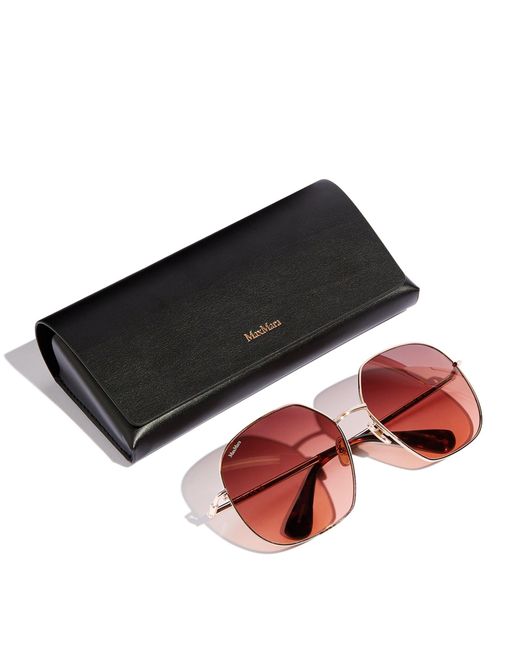 Max Mara Pink Metal Frame Sunglasses