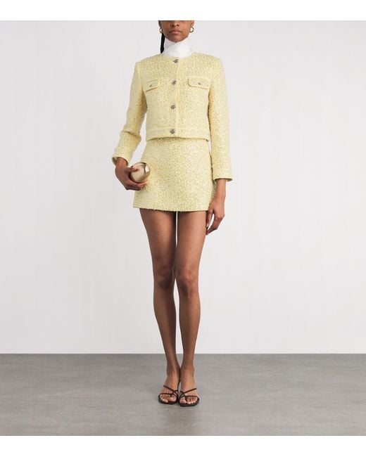 Alice + Olivia Metallic Tweed Embellished Lorie Jacket