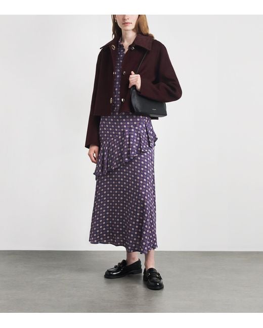Claudie Pierlot Purple Tiered Midi Skirt