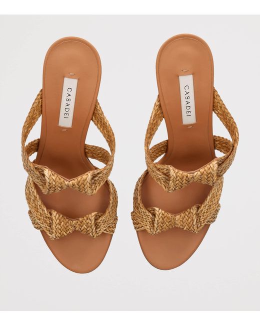Casadei Metallic Leather Mariposa Mules 80