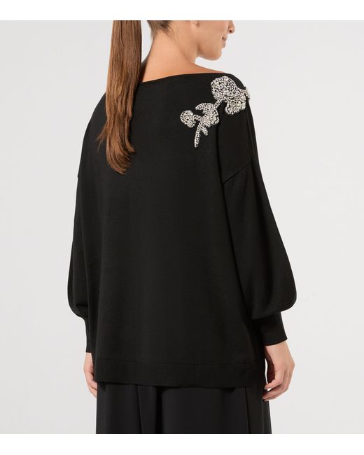 Marina Rinaldi Black Embellished Sweater