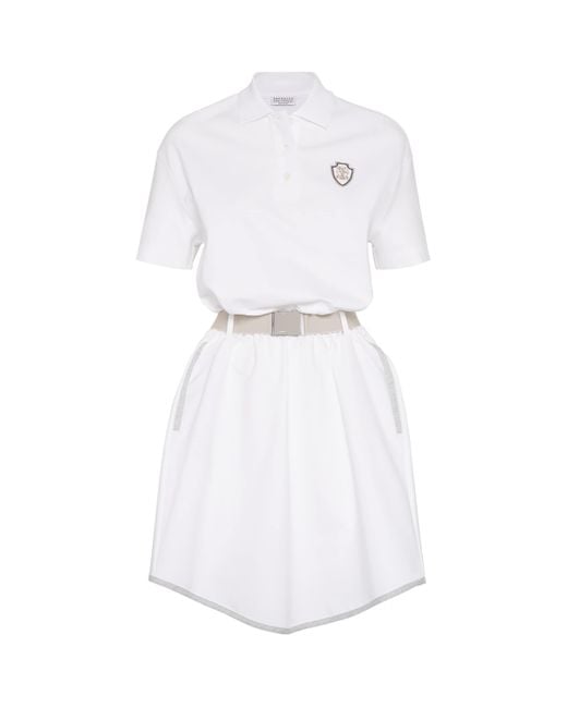 Brunello Cucinelli Couture Interlock Mini Dress in White