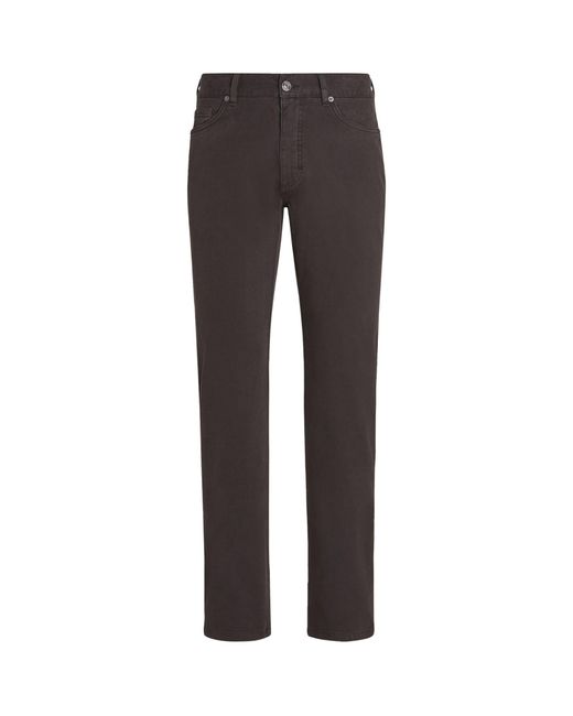Zegna Gray Stretch-cotton Roccia Slim Jeans for men