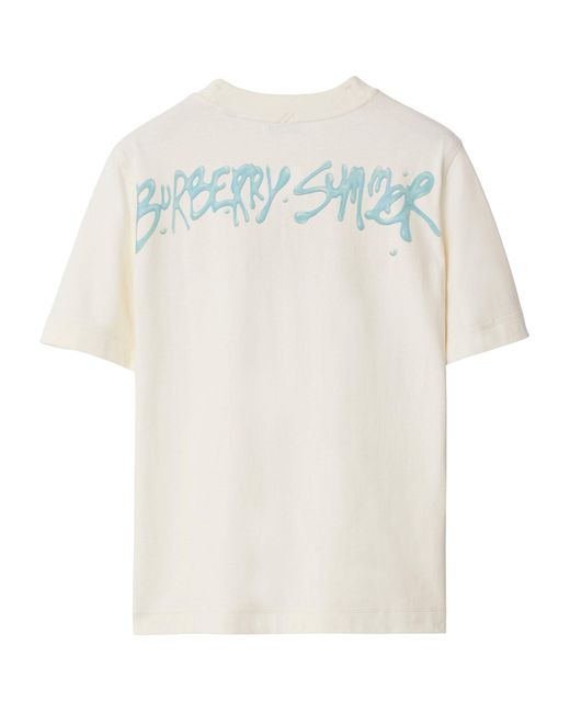 Burberry White Cotton Frog T-shirt