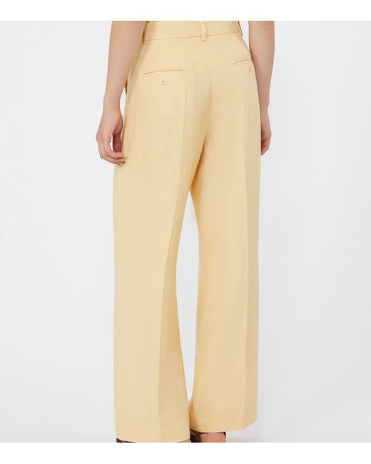 Weekend by Maxmara Natural Linen Wide-Leg Trousers