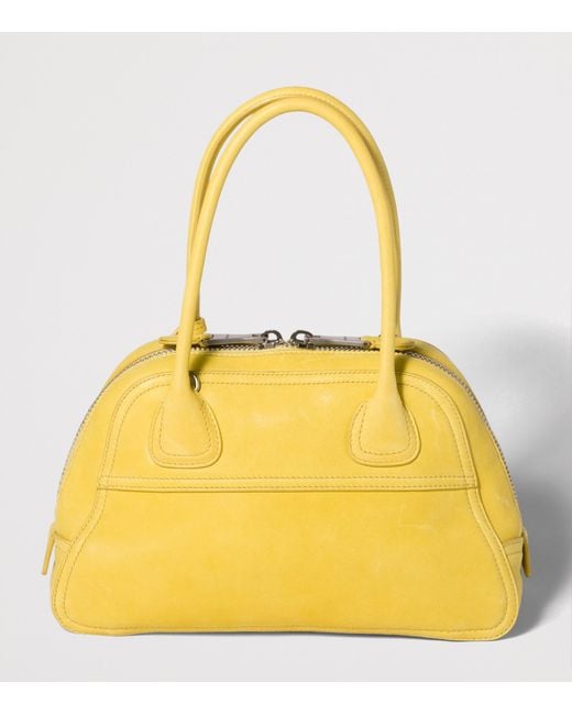 Miu Miu Yellow Nappa Leather Vivant Top-Handle Bag