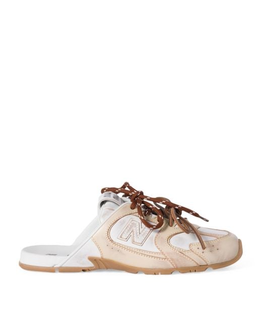 Miu Miu Brown X New Balance Leather 530 Sl Mules