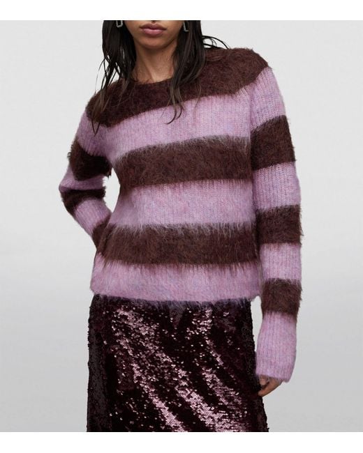 AllSaints Brushed Lou Sweater in Purple