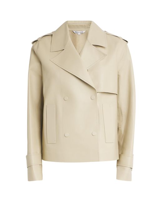 Veronica Beard Natural Lambskin Heathcliff Trench Jacket