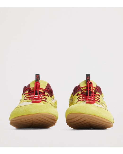 Bottega Veneta Yellow Suede-Trim Sneakers for men