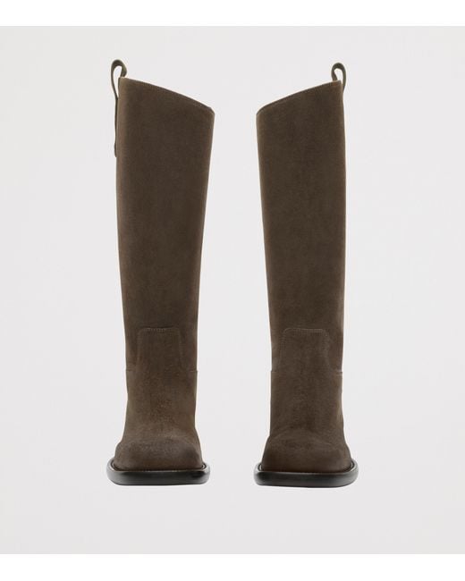 Burberry Brown Suede Cavalier Knee-High Boots
