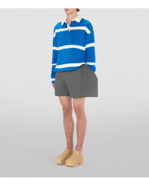 J.W. Anderson Blue Striped Polo Sweater for men