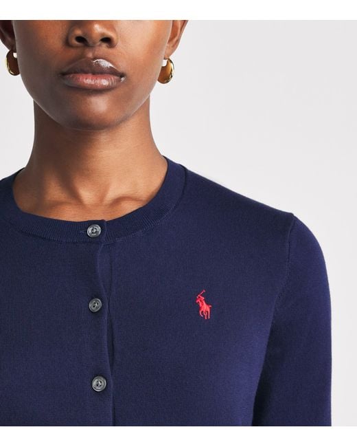 Polo Ralph Lauren Blue Cotton-Blend Cardigan