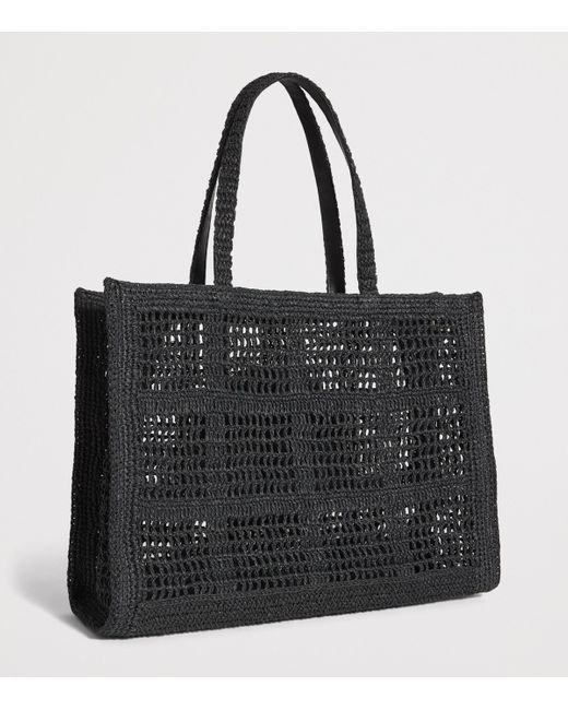 Tory Burch Black Large Crochet Ella Tote Bag