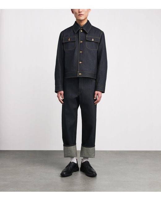 Thom Browne Blue Selvedge Denim Jacket for men