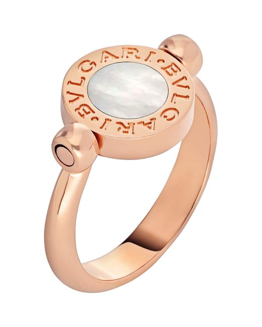 BVLGARI Metallic Mother-Of-Pearl And Onyx Flip Ring