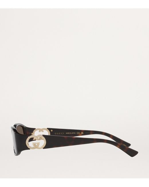 Gucci Brown Slim Rectangular Sunglasses