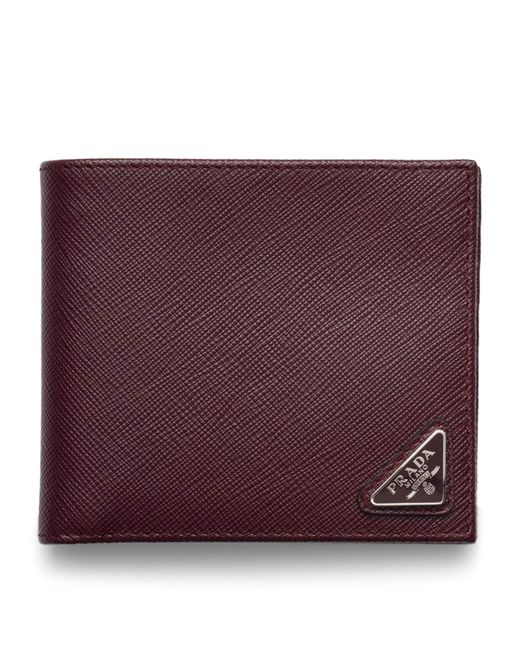 Prada Purple Saffiano Leather Wallet for men
