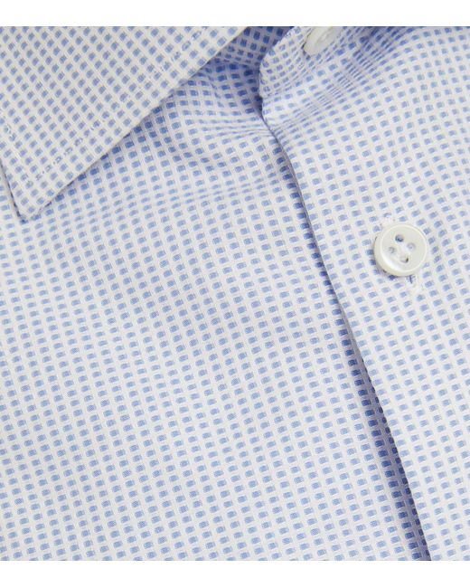 Pal Zileri Blue Cotton Textured Shirt for men