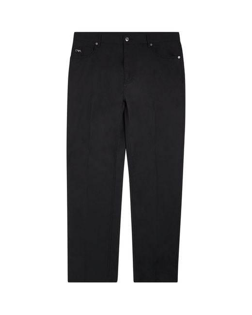 Emporio Armani Black Cotton Cargo Trousers for men