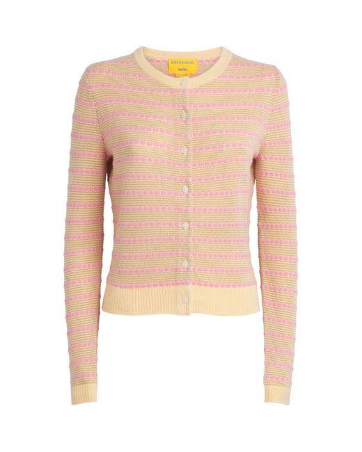 Guest In Residence Blue Cashmere Pebble Stripe Jane Cardigan