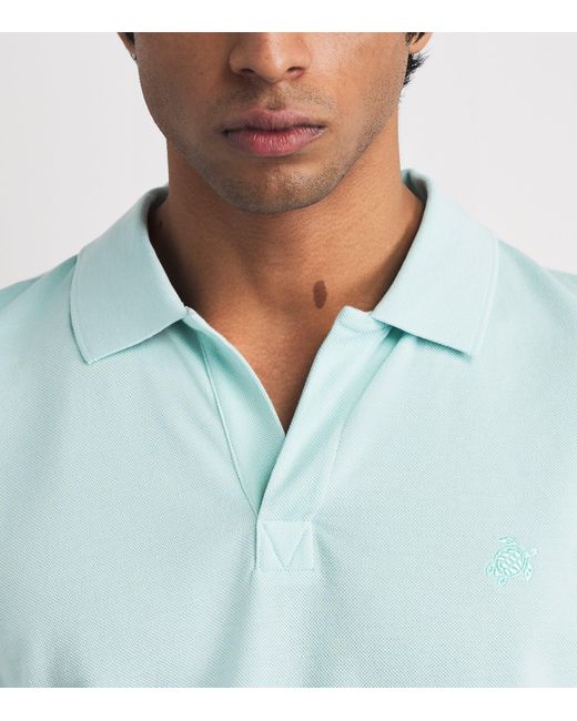 Vilebrequin Blue Organic Cotton Palatin Polo Shirt for men