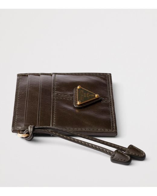Prada Brown Leather Card Holder