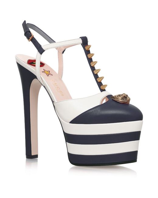 Gucci Black Angel Spike-embellished Leather Platform Sandals