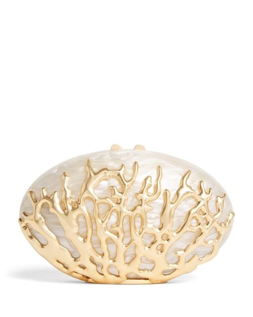 Jonathan Simkhai Natural Dylan Coral Clutch Bag