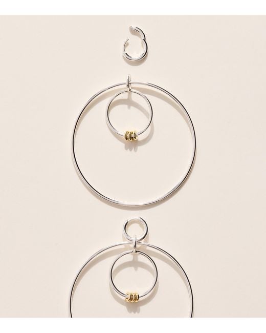 Spinelli Kilcollin Natural Sterling And Echo Hoop Earrings
