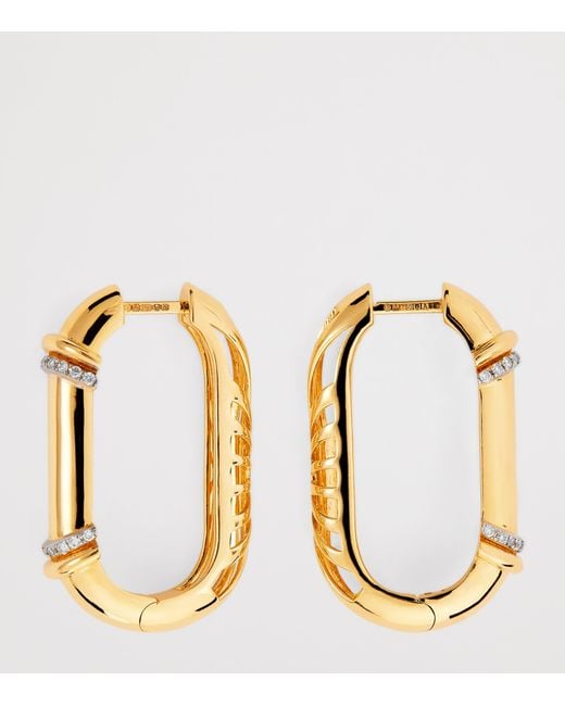 L'Atelier Nawbar Metallic And Diamond Lot No.93 Buoy Lock Earrings