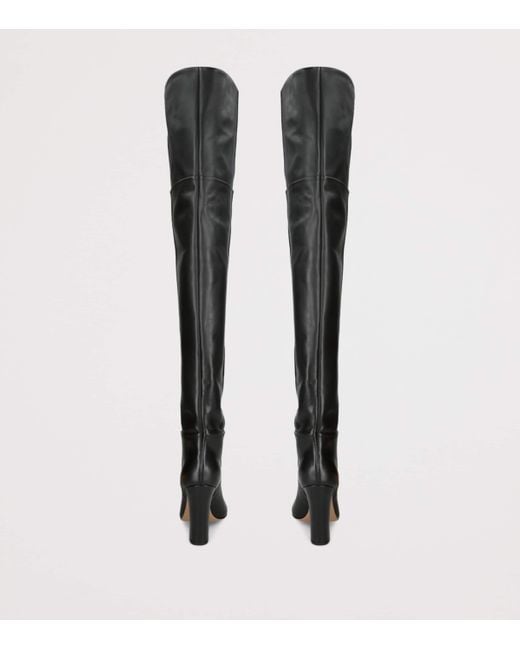 Paris Texas Black Leather Lavinia Knee-High Boots 100