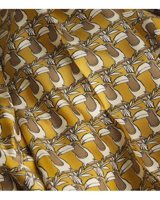 Max Mara Silk Printed Trousers in Yellow | Lyst