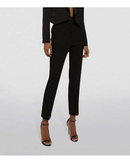 Dolce & Gabbana Black Wool High-Waisted Trousers