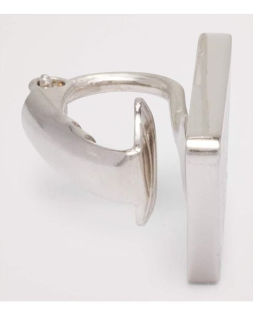 Prada Gray Triangle Single Clip Earring