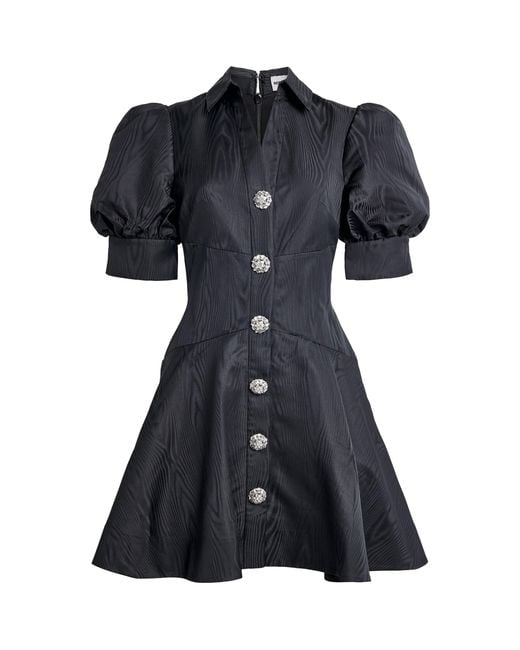Rebecca Vallance Black Moiré Narcissa Mini Dress