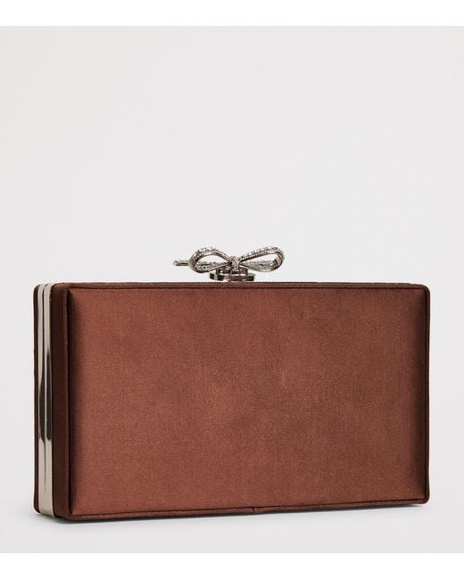 Self-Portrait Brown Crystal Chainmail Clutch Bag