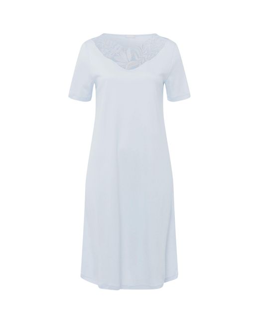 Hanro Cotton Zelda Nightdress in Blue Womens Clothing Nightwear and sleepwear Nightgowns and sleepshirts 