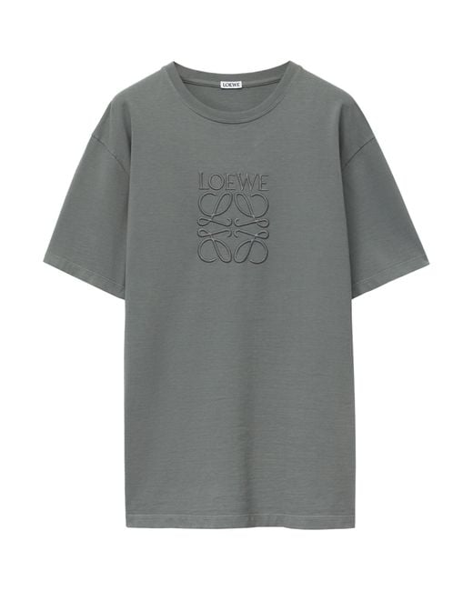 Loewe Gray Embroidered Anagram T-shirt for men