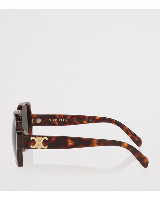 Céline Gray Tortoiseshell Triomphe Cl40316U Square Sunglasses
