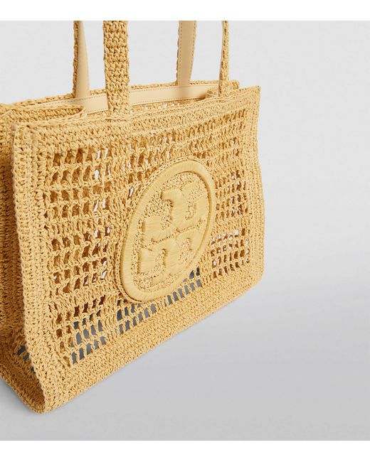 Tory Burch Metallic Small Hand-crocheted Raffia Ella Tote Bag