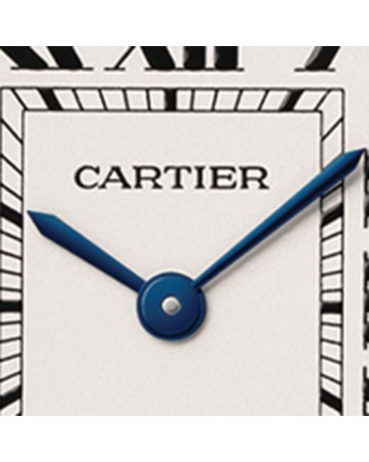 Cartier Black Stainless Steel Tank Must Watch With Vegan Leather Strap 22mm