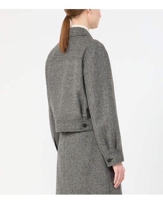 Weekend by Maxmara Gray Chevron Collared Jacket