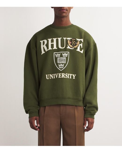 Rhude Oxford Crew Neck Sweatshirt in Green for Men Lyst