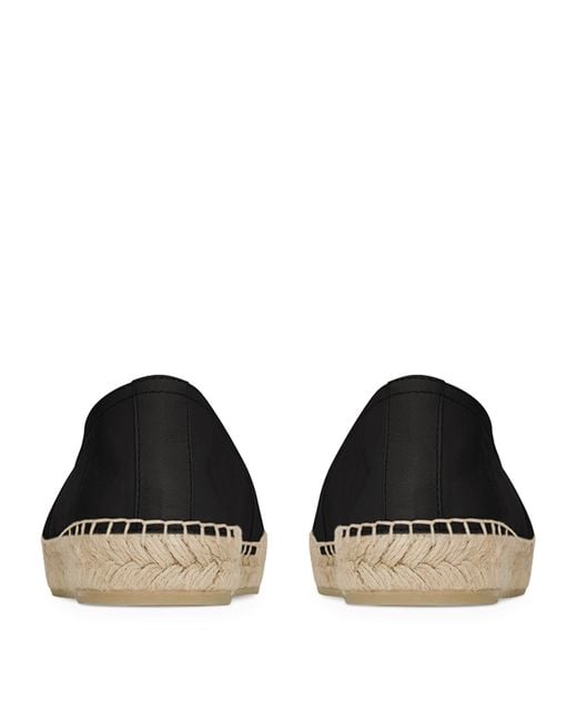 Saint Laurent Black Leather Espadrilles