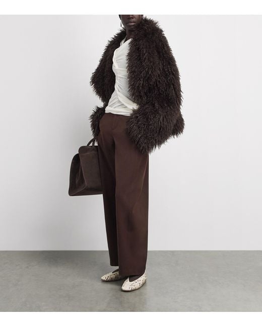 Source Unknown Brown Hopsack Klive Barrel Trousers