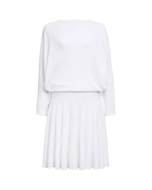 Alaïa White Linen Draped Mini Dress